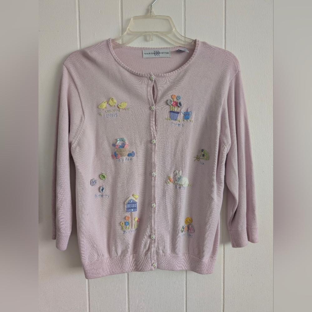 Laura Ashley Pink Embroidered Women's Sweater